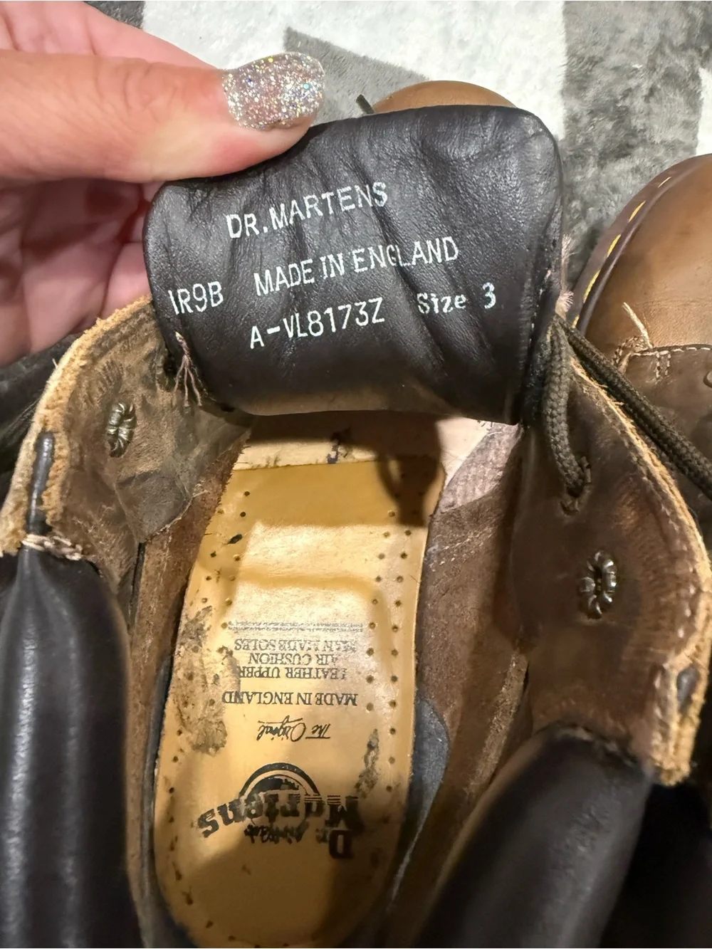 Vintage DrMartens Youth Leather Work Boots - Size 3
